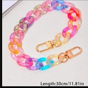 Acrylic Iridescent Gem Bag charm/ bag strap